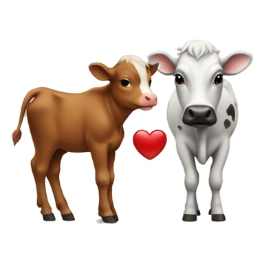 A heart and a calf  sticker