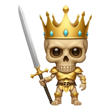 Golden skull with crown now make it with a worrior sowrd with a skull body whith a target on one of his eyes sticker