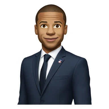 Macron embrasse mbappe sticker