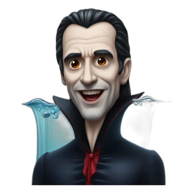 dracula in a swimming pool hyperrealistic sticker