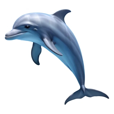 Cinematic Noble Dolphin Portrait Emoji, Poised and graceful, with a sleek, streamlined body of smooth, silvery-blue skin and a gentle, arched dorsal fin, deep, soulful eyes exuding intelligence, Simplified yet sharp and sophisticated features, highly detailed, glowing with a soft, aquatic luminescence, high shine, intelligent and elegant, stylized with an air of oceanic majesty, focused and fluid, soft glowing outline, capturing the essence of a watchful and confident marine guardian that seems ready to leap out of the screen with effortless authority! sticker