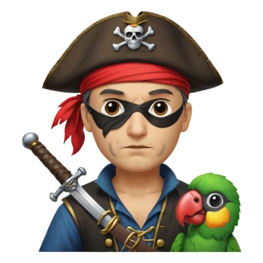 pirate and parrot sticker