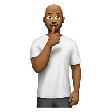 A white men who wears nike t-shirt makes a ok sign with his thumb  sticker