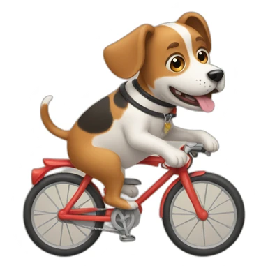 Dog riding a bike sticker