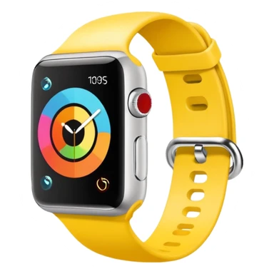a colourful apple watch with fitness rings in the style of an ios emoji  sticker