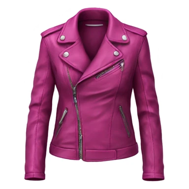 Realistic isolated magenta fashion leather jacket. sticker