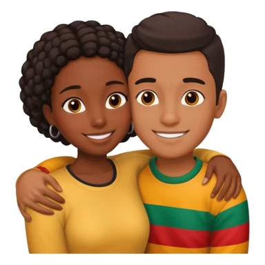 Couple in love black girl and Mexican boy  sticker