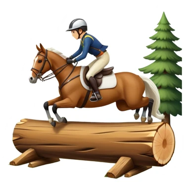 xc horse and rider jumping a table or a log (3 day eventing) sticker