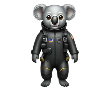 koala in black rubber diving suit sticker