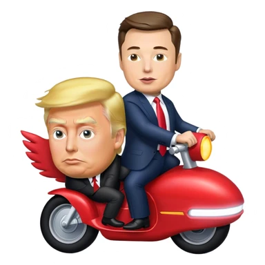 Elon musk riding donald trump sticker
