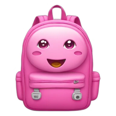 Cute Pink backpack with eyes and smile sticker