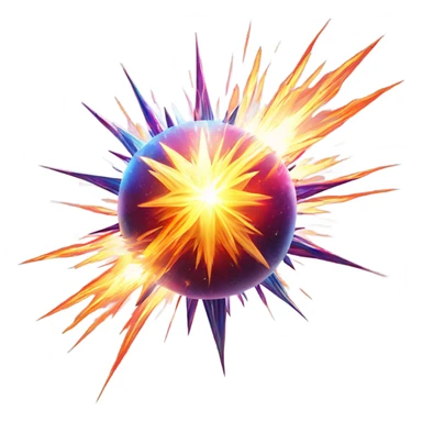 astral projection explosive star inside a ball sticker
