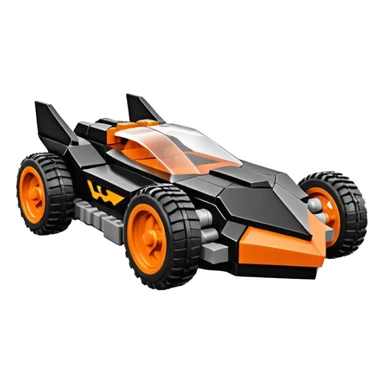  the animated series aerodynamic Lego futuristic Batmobile loosely based on 1936 school bus (flat long straight faceted mechanical body) stealthy town hot rod desert dirt racing rwd buggy  sticker