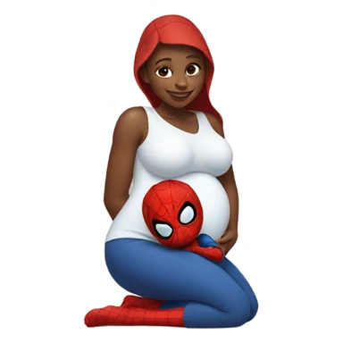 Pregnant girl Spider-Man nursing a baby  sticker