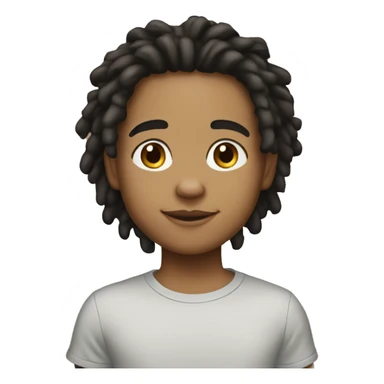light skin kid with dark hair stater locs sticker