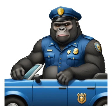 Gorilla in a cop car sticker