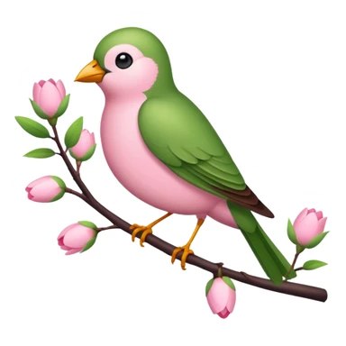 bird on blossom branch sticker