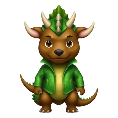 Black pibull dressed as a triceratops  sticker