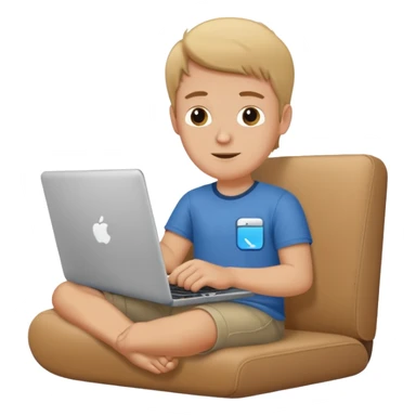 white guy sitting with laptop showing thumb sticker