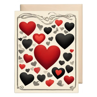 vintage valentine’s day card black red sticker