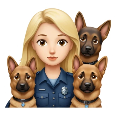 Blonde girl with two German shepherds sticker