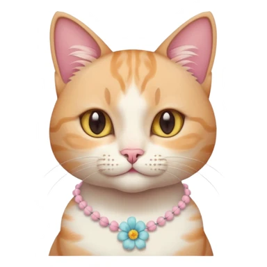 A cute cat with pastel flower necklace, posing proudly. sticker
