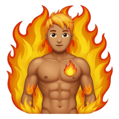 Male torso with left nipple on fire sticker
