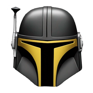 black and yellow mandalorian helmet with antenna sticker