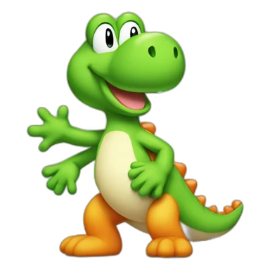 yoshi with a sixpack sticker
