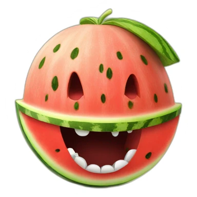 Watermelon with a big mouth and a hat sticker