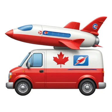 Racing car style Canada post delivery van with rocket jets sticker
