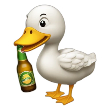 pato bebiendo cerveza sticker