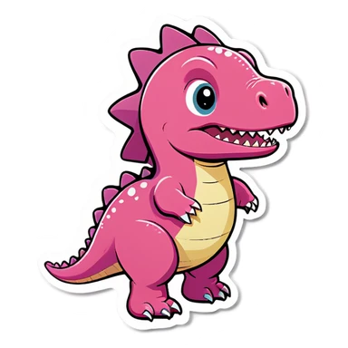 cute pink dino  sticker