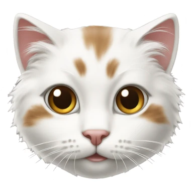 Fluffy white cat with brown tabby on upper part of face sticker