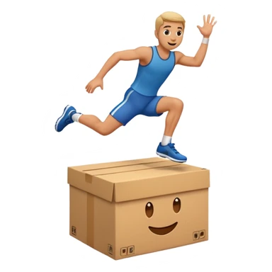 crossfit man emoji jumping onto a box athletic simple emoji style sticker