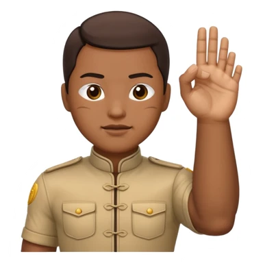 Chinese fist and palm salute sticker