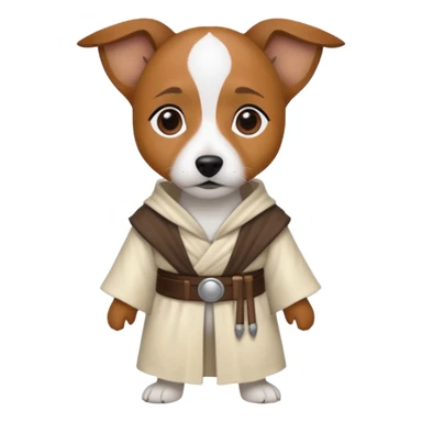 Jack Russell terrier brown spot on left eye/ ear and white the rest of the body as Jedi sticker