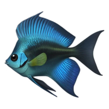 Blue-Black Pinoy pterophyllum scalar sticker