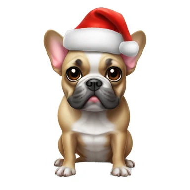 French bulldog in Santa hat sticker