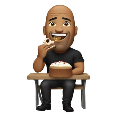 The rock eating cake  sticker