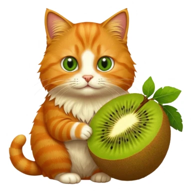 cat with kiwi sticker