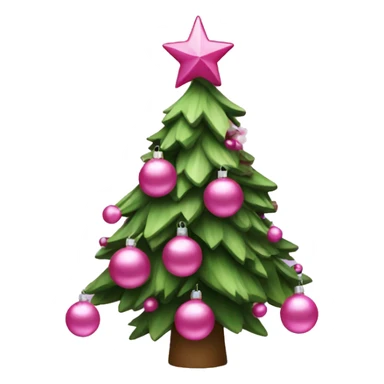 christmas tree with pink ornaments sticker