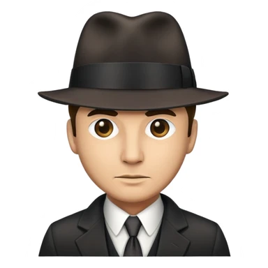 mafia man in suit with fedora hat sticker