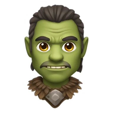 A barbarian half-orc dressed in an animal skin flap sticker