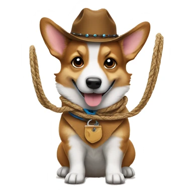 Cowboy corgi with lasso sticker