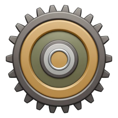 , slight diagonal orientation, thick smooth white sticker outline, muted industrial/military color palette, soft studio lighting, subtle gradients, minimal panel lines, flat simplified markings, matte materials, clean modern emoji style, icon-readable at small size, no background. sticker