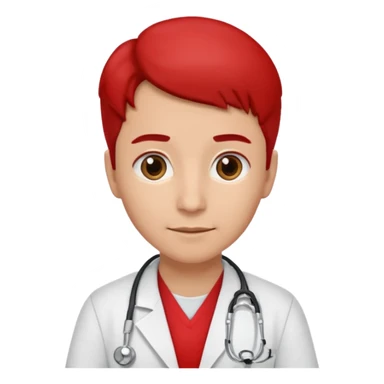 doctor with red uniform sticker