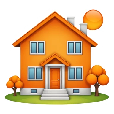 A basic home emoji with orange highlights sticker