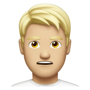 White blonde guy with short blonde hair is angry sticker