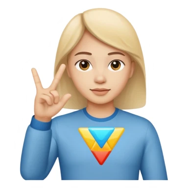 Establish a triangle hand gesture with both hands flat. sticker